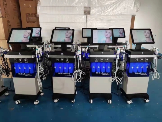 14 in 1 Hydrofacial dermabrasion besar gelembung semprotan oksigen wajah dipimpin mesin peremajaan kulit