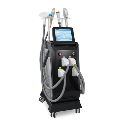 4 in 1 OPT IPL Rf Nd YAG Penghapusan Rambut Tanpa Nyeri Peremajaan Kulit Mesin Kecantikan