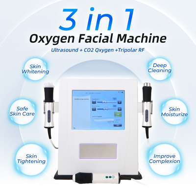 Mesin Wajah Oksigen 3 In 1 U Rf Co2 Gelembung Oksigenasi Pengencang Kulit Mesin Wajah Jet Oksigen 3 In 1