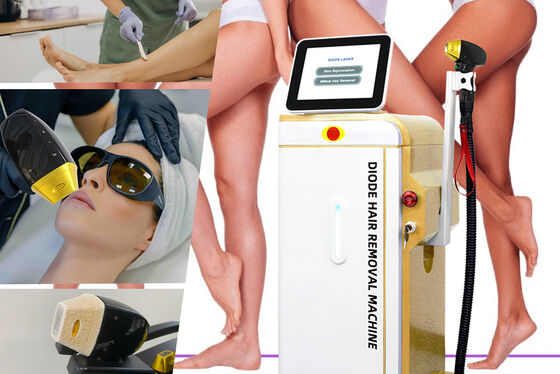 600W 808nm Diode Laser Hair Removal Machine dengan Ice Cooling dan 8 Inch Touch Screen