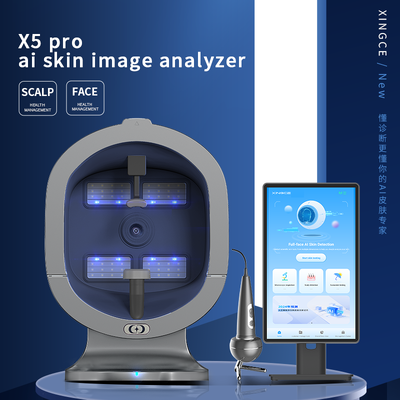 X5 Pro AI Pemindai Kulit Instrumen Uji Salon Wajah Multi-spektrum 21 Inci